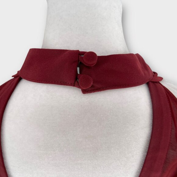 Keepsake The Label Curious Sheer Cocktail Dress Halter Red Sleeveless Wrap XL - Picture 6 of 15